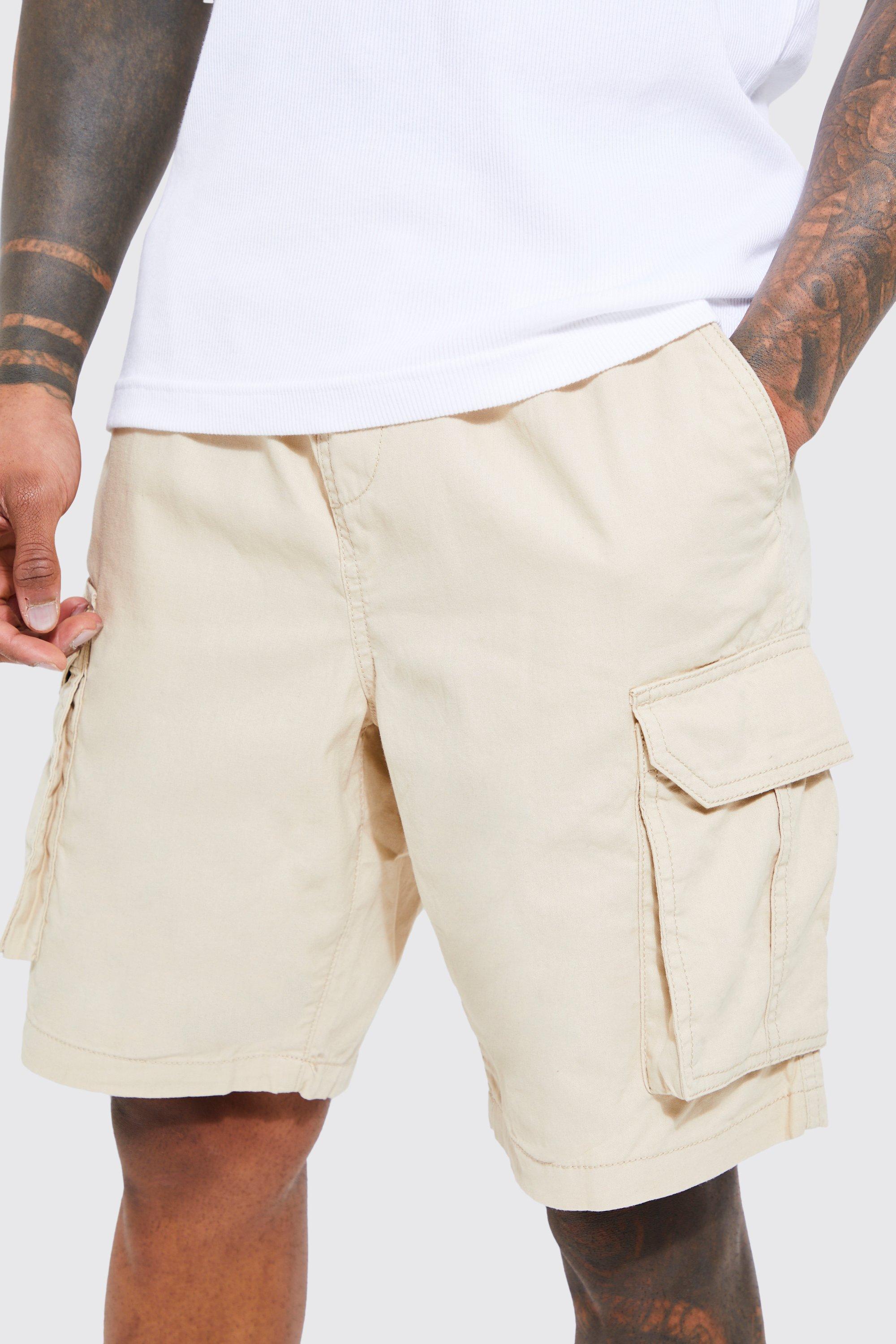 Elastic Waist Cargo Shorts