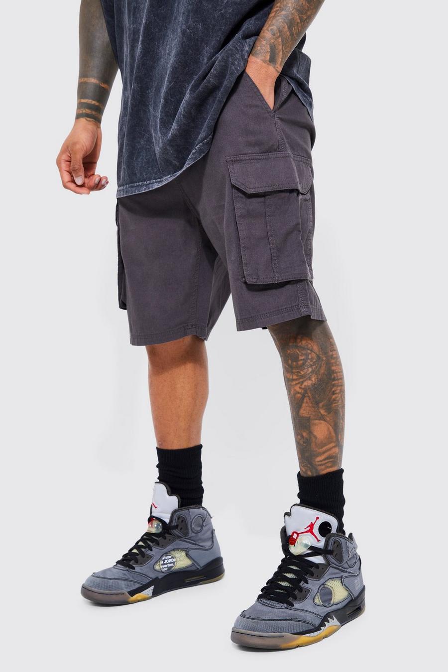 Lockere Cargo-Shorts, Charcoal grey