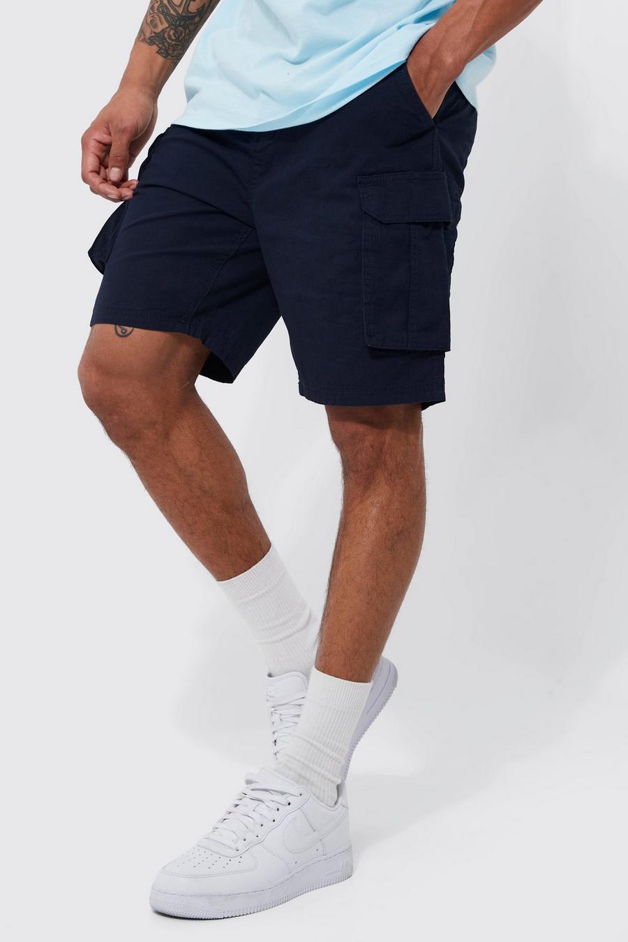Lockere Cargo-Shorts, Navy image number 1
