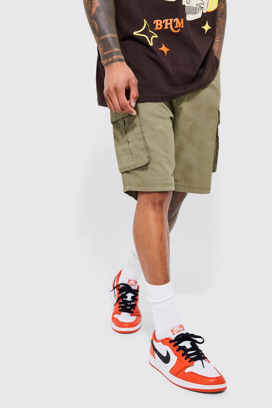 Lockere Cargo-Shorts, Khaki kaki