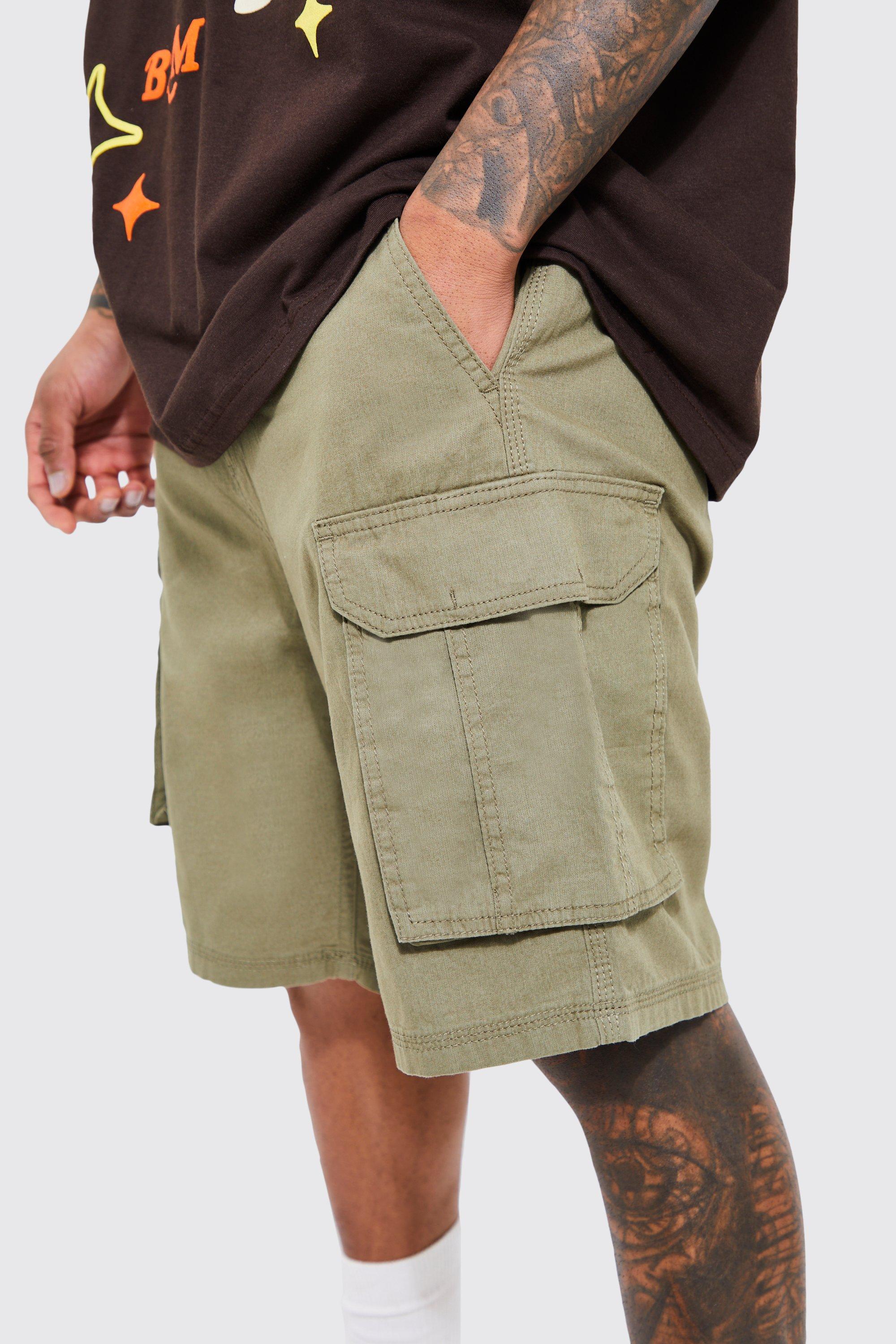 Tall Multi Pocket Elastic Waist Camo Short