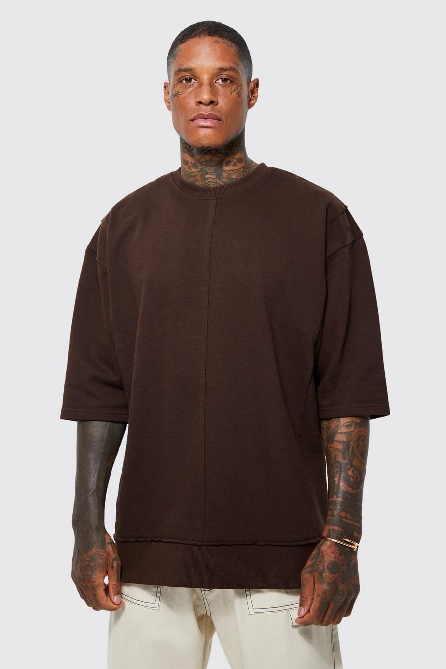 Charcoal Oversized Heavyweight Raw Seam Sweatshirt image number 1