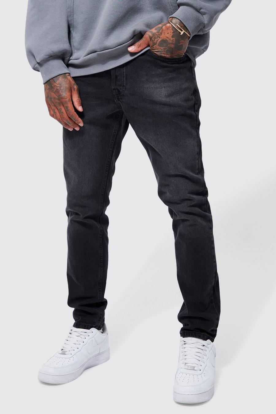 Washed black Onbewerkte Slim Fit Jeans image number 1