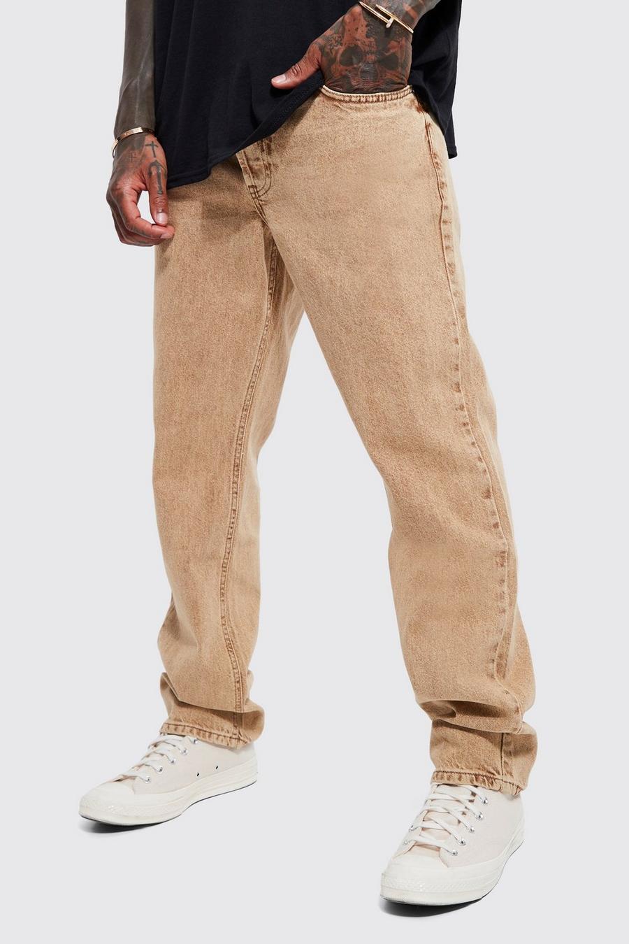 Stone beige Overdyed Relaxed Rigid Jeans