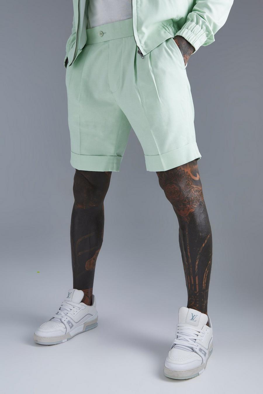 Smarte Leinen-Shorts, Light green grün