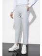 Light grey Slim Linen Crop Suit Trousers