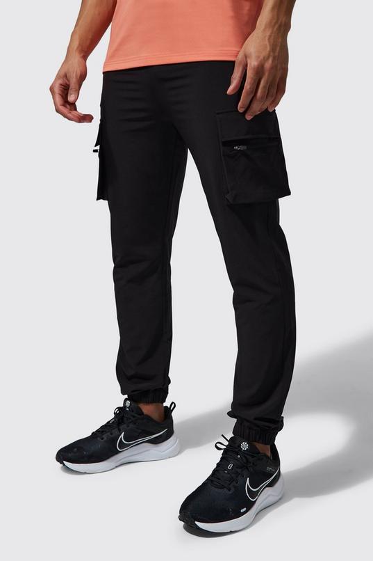 FLX Mens XL Black Activewear Athleisure Performance Cargo Jogger Pants