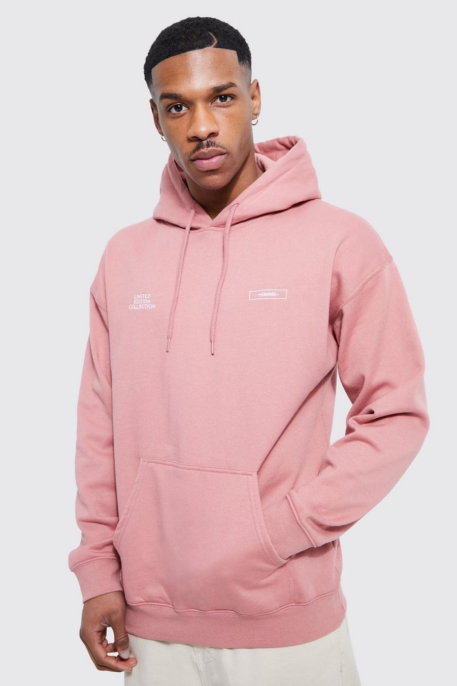 Pale pink Oversized Limited Embroidered Hoodie
