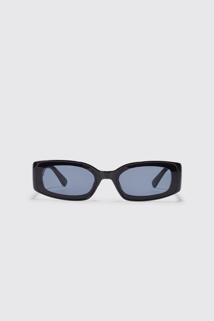 Black noir Overlay Rectangle Sunglasses