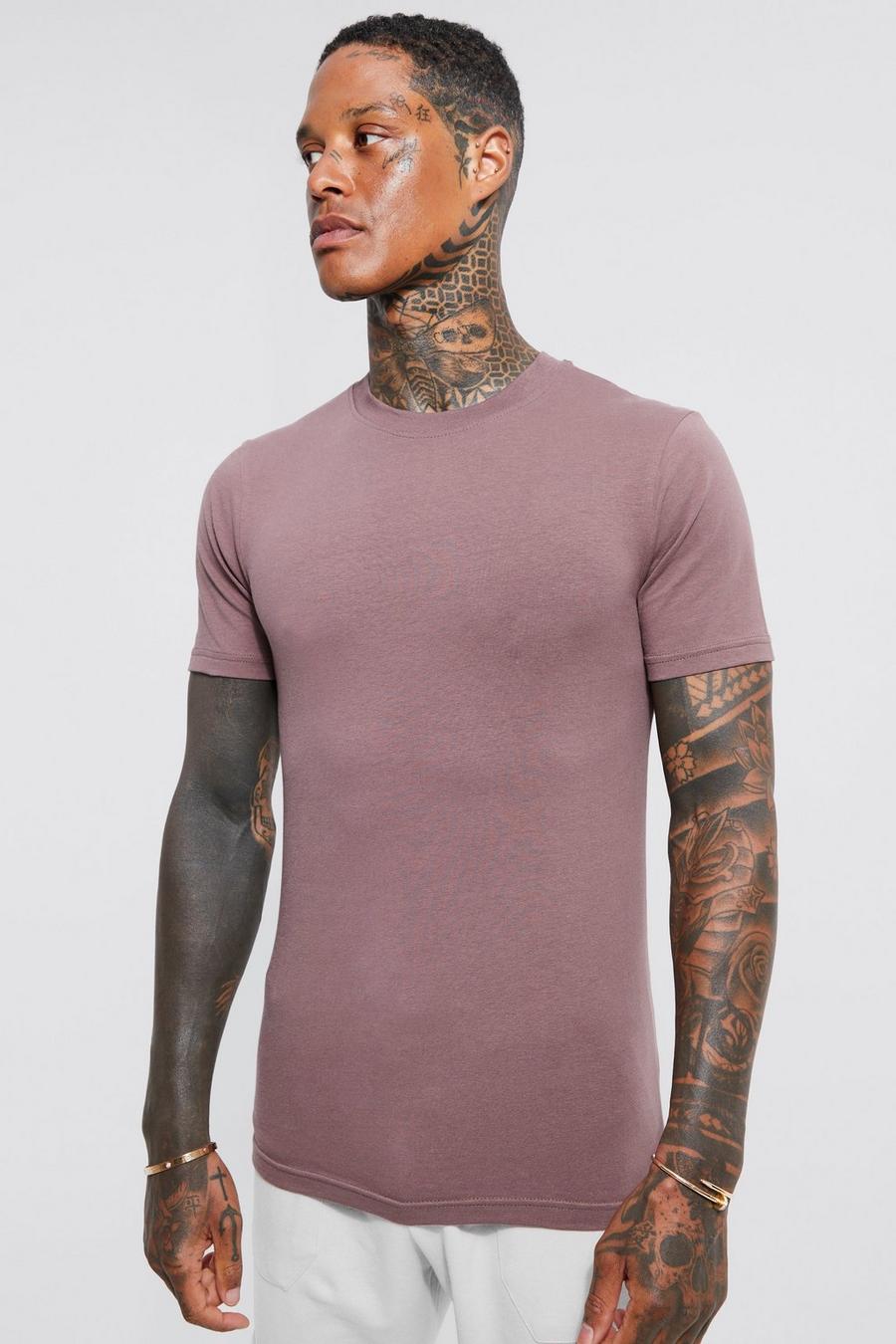 Dark mauve Muscle Fit T-shirt  image number 1