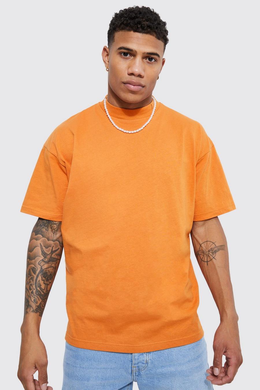 Ochre amarillo Oversized Extended Neck T-shirt 