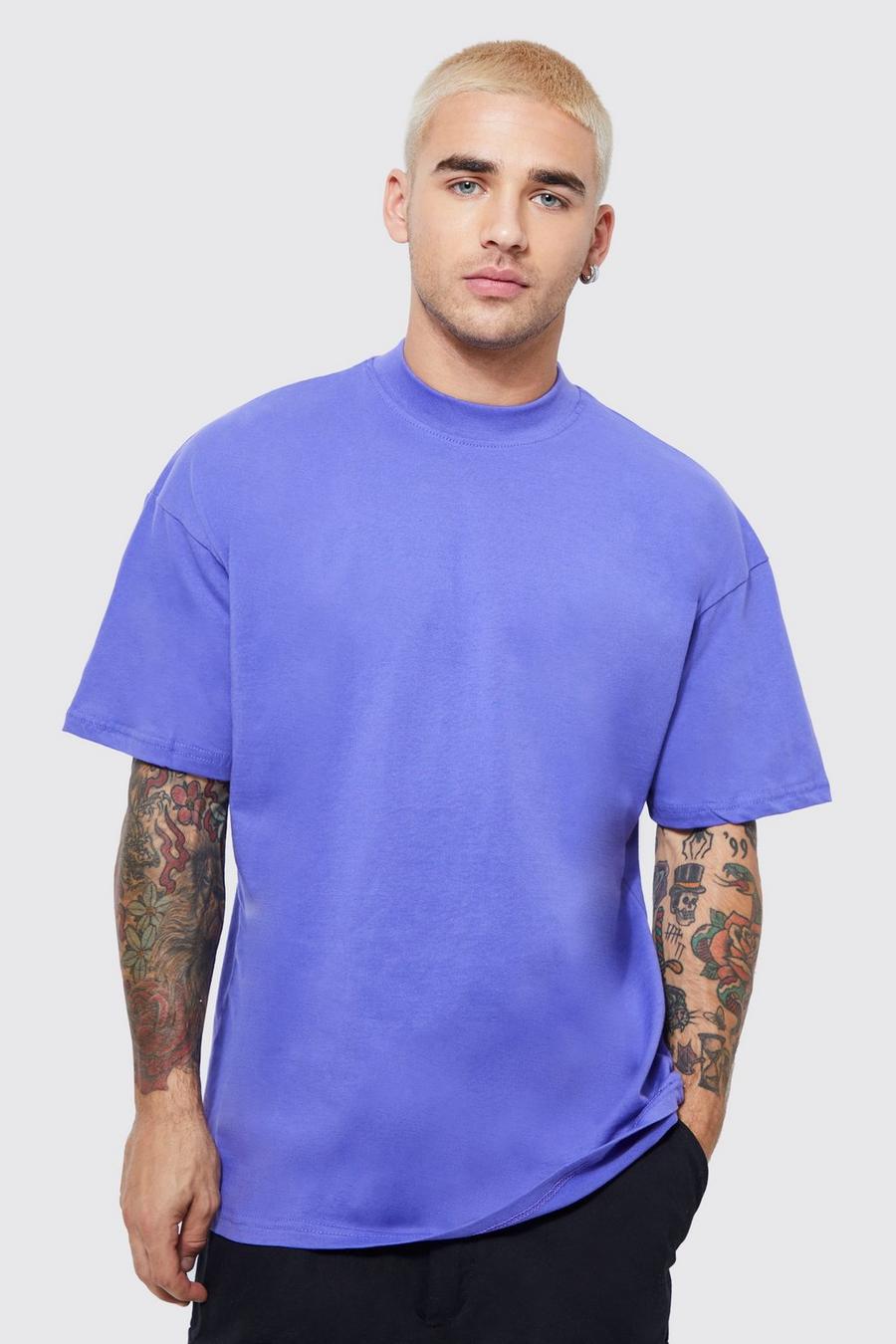 Purple Oversized Extended Neck T-shirt  image number 1