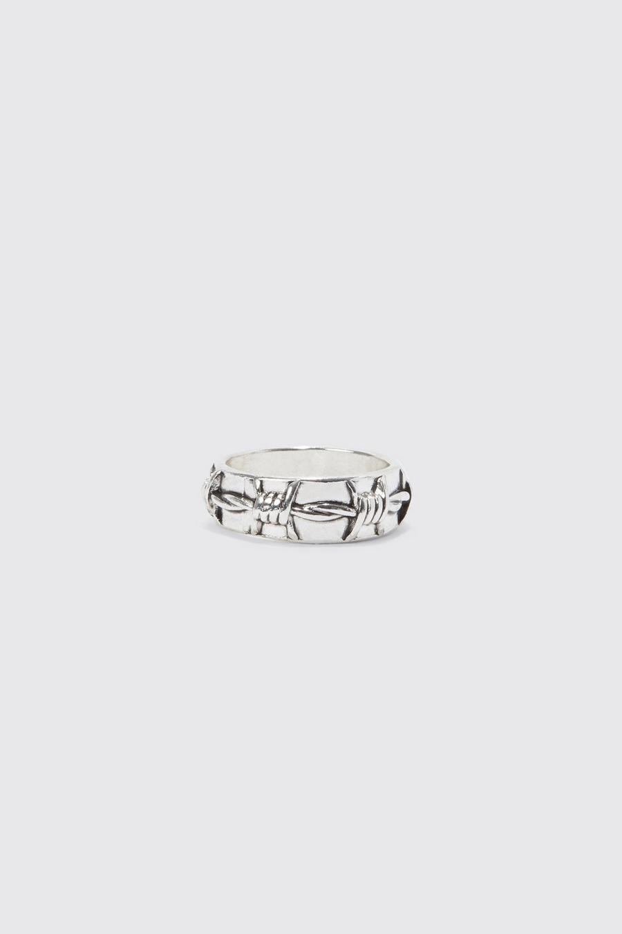 Silver Barbed Wire Ring image number 1