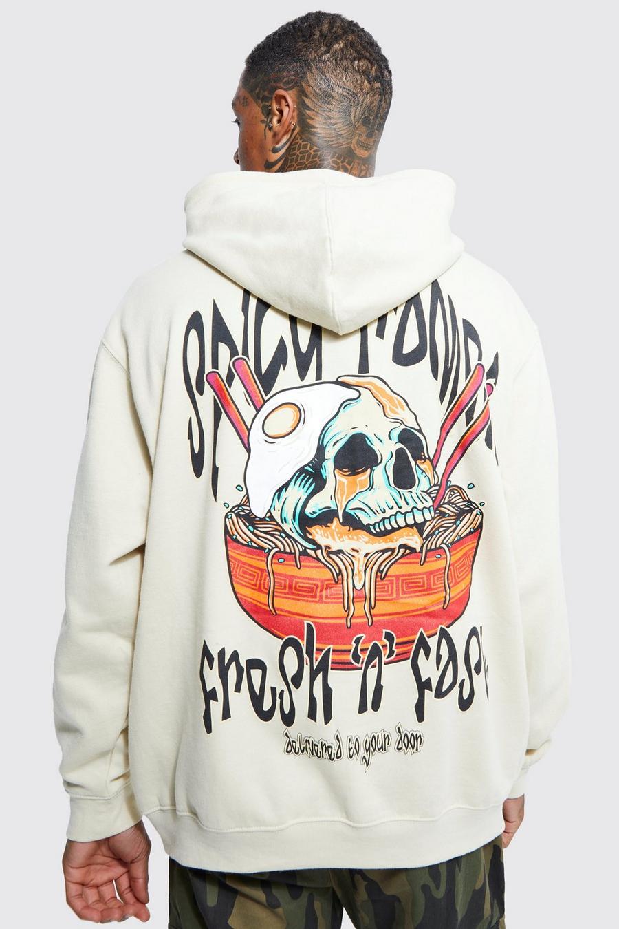 Sand Oversized Graphic Hoodie  image number 1