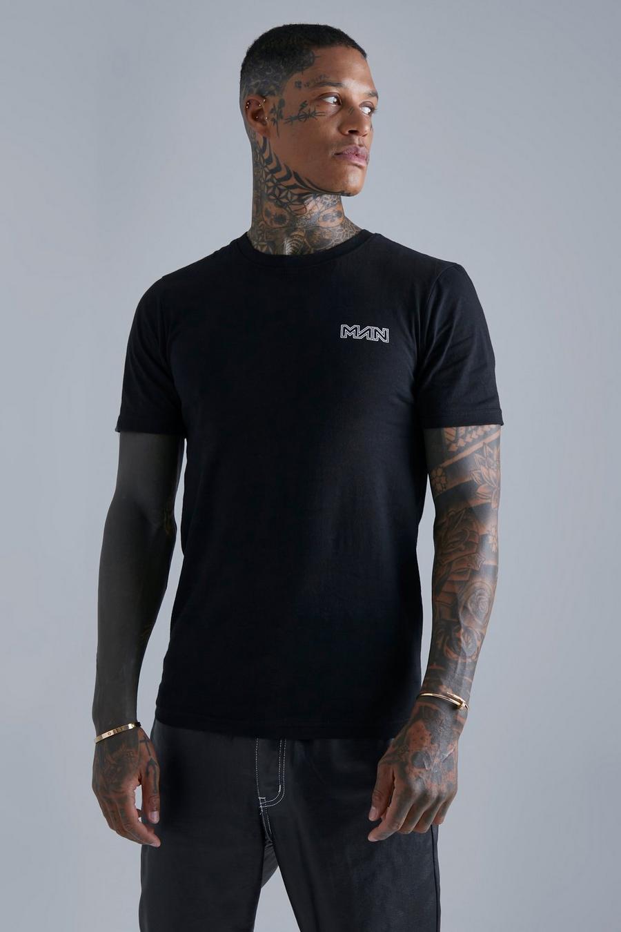 Black svart MAN T-shirt i muscle fit