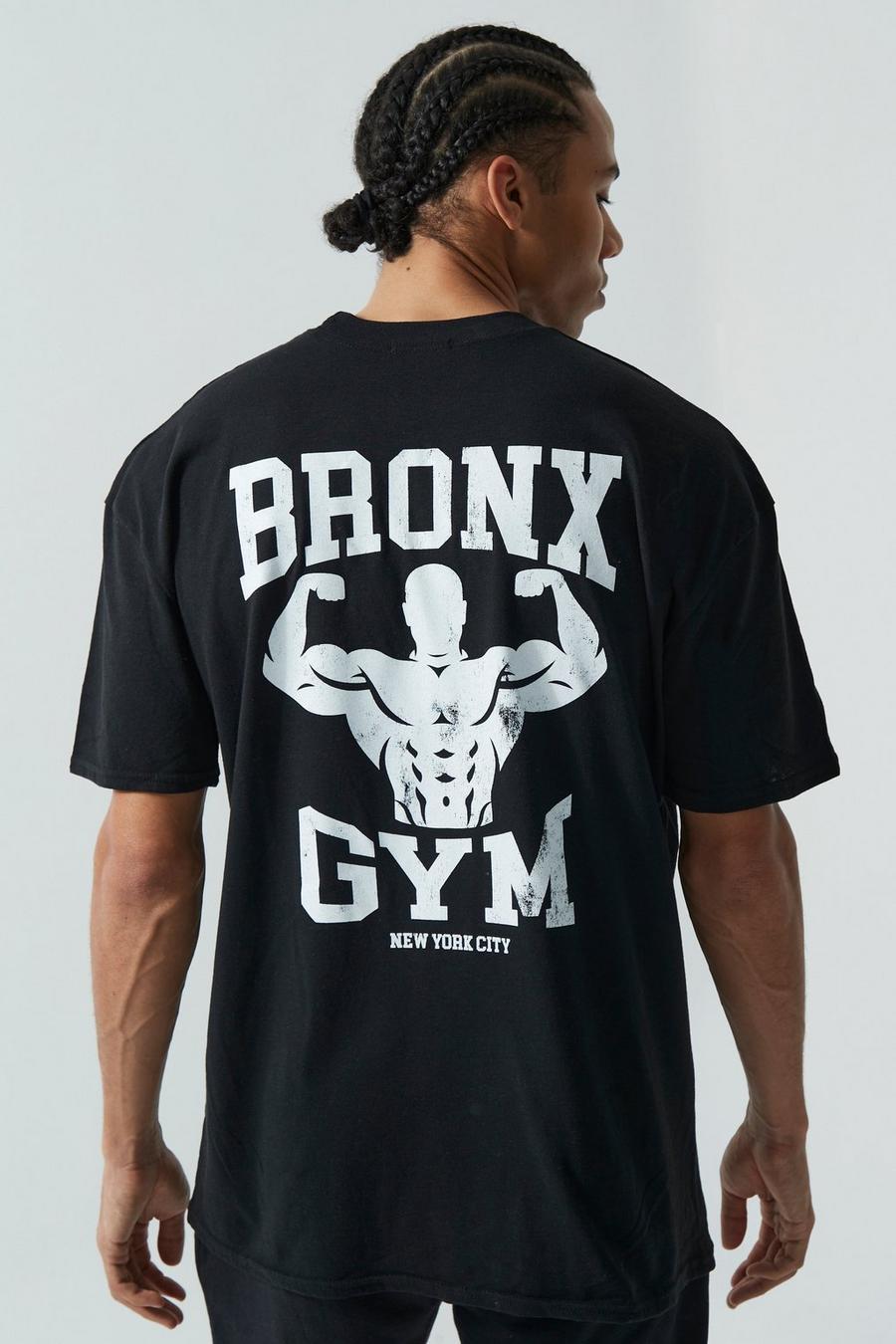 Tall - T-shirt de sport oversize à slogan Bronx, Black noir