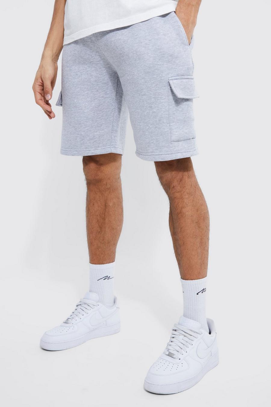 Grey marl Tall Extended Drawcords Cargo Jersey Short   image number 1