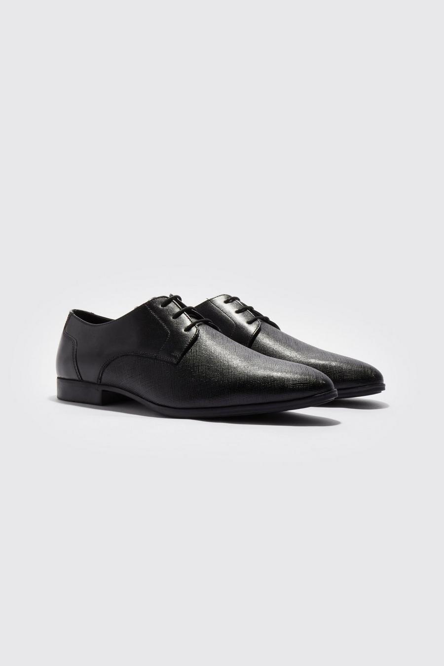 Zapatos elegante en relieve, Black negro