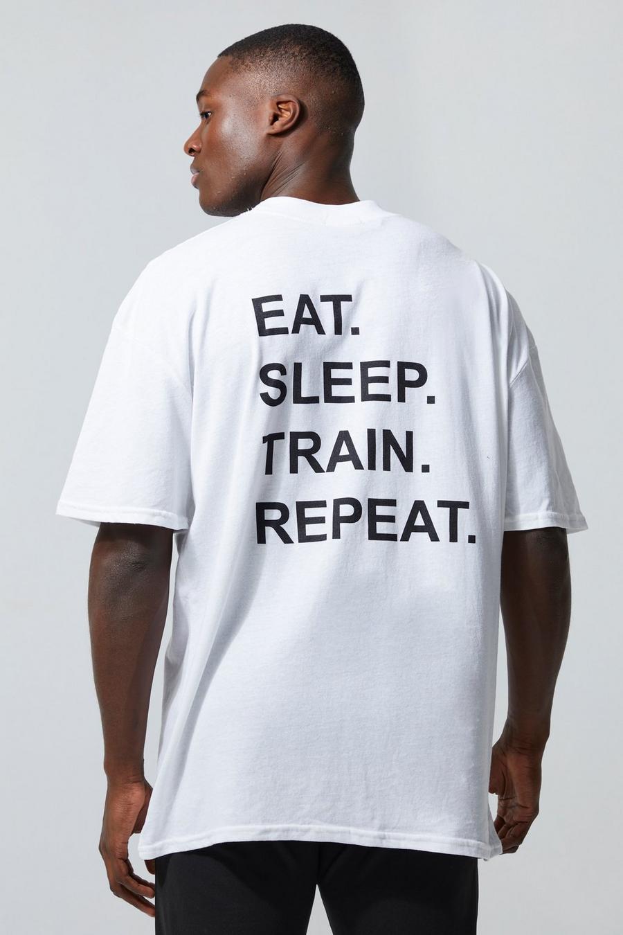 White Tall Man Active Oversized Repeat T-shirt image number 1