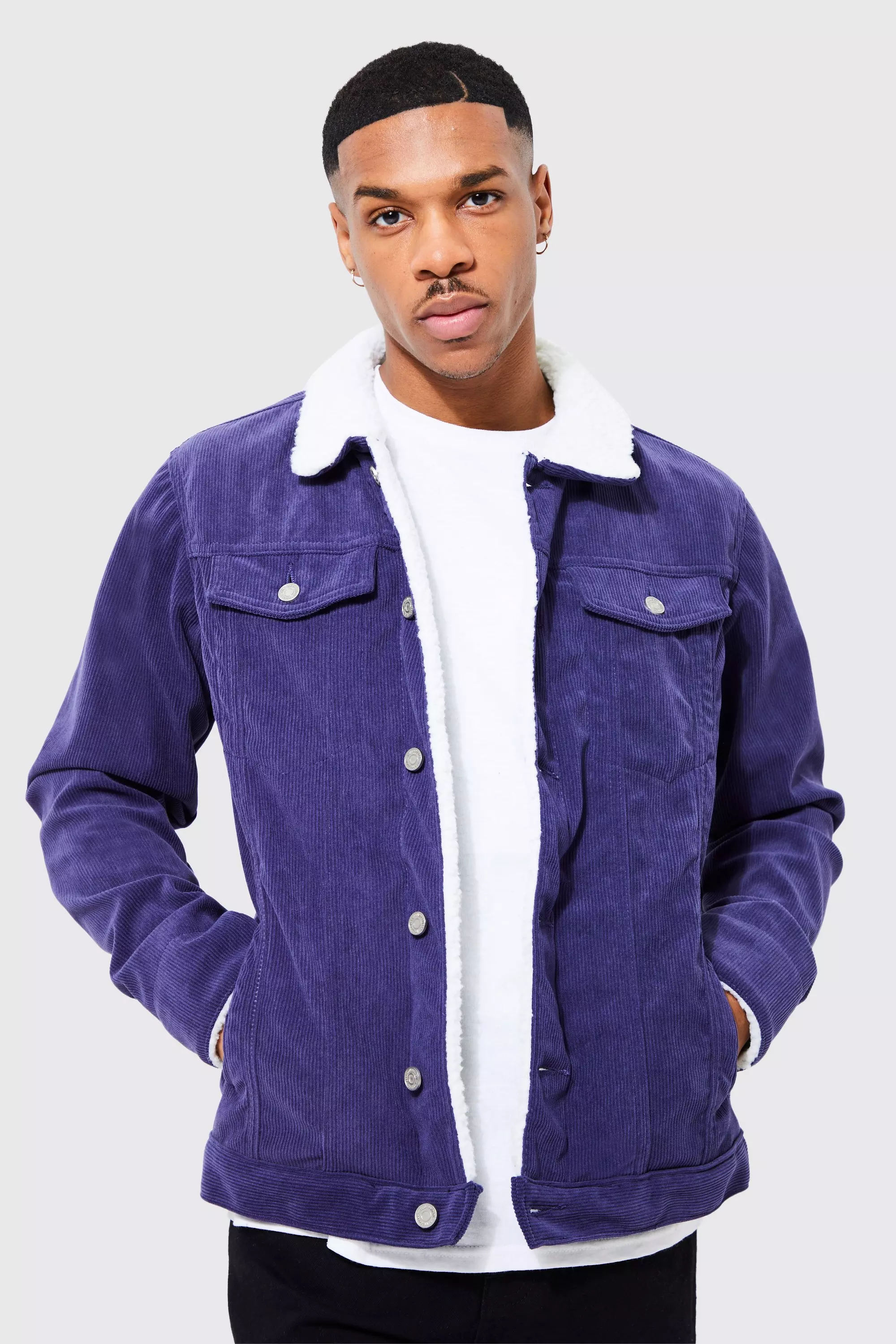 Navy blue cheap corduroy jacket