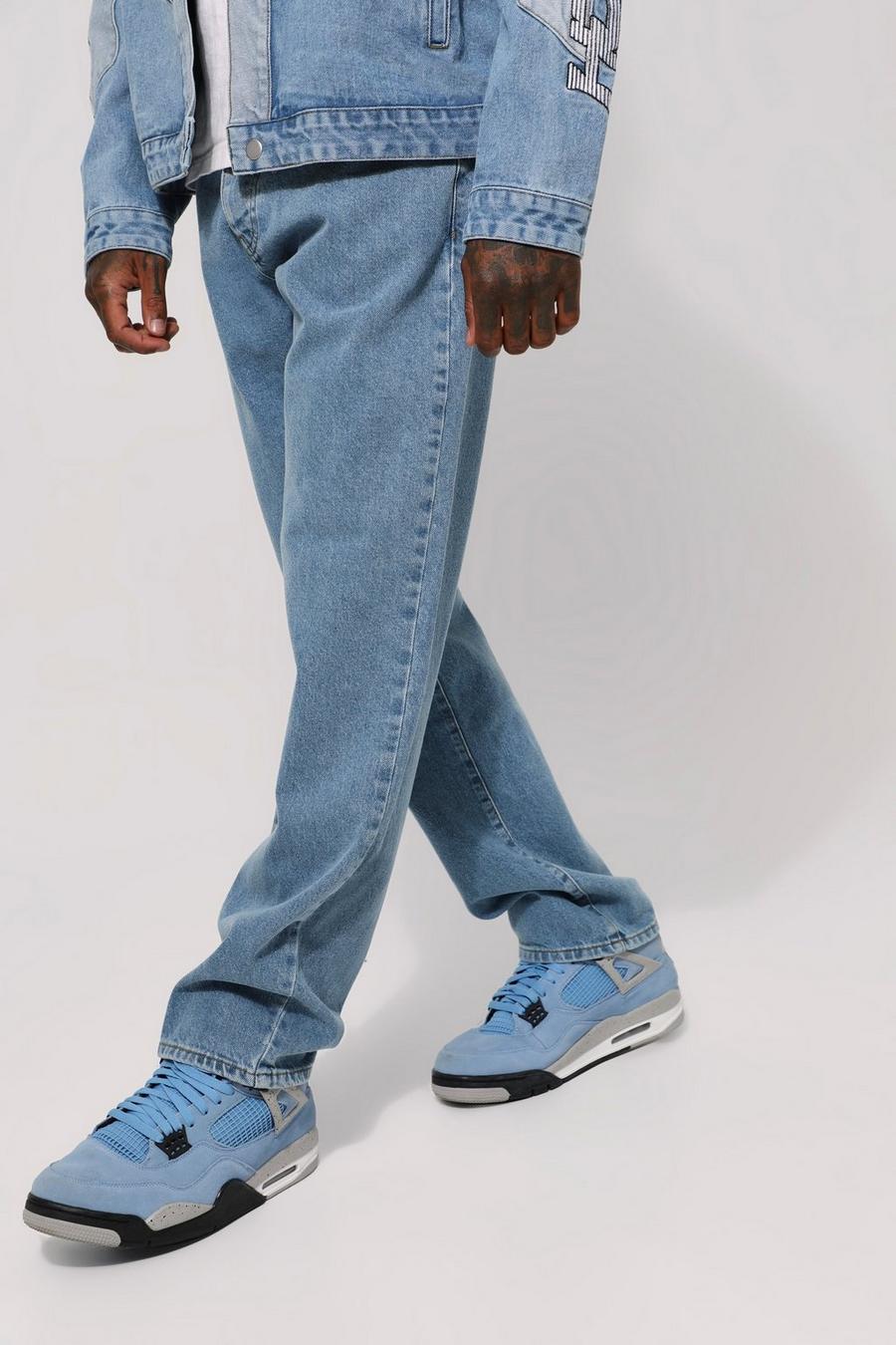 Light blue Onbewerkte Baggy Jeans image number 1