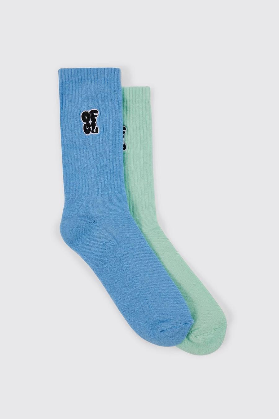2 Pack Ofcl Embroidered Socks, Multi image number 1