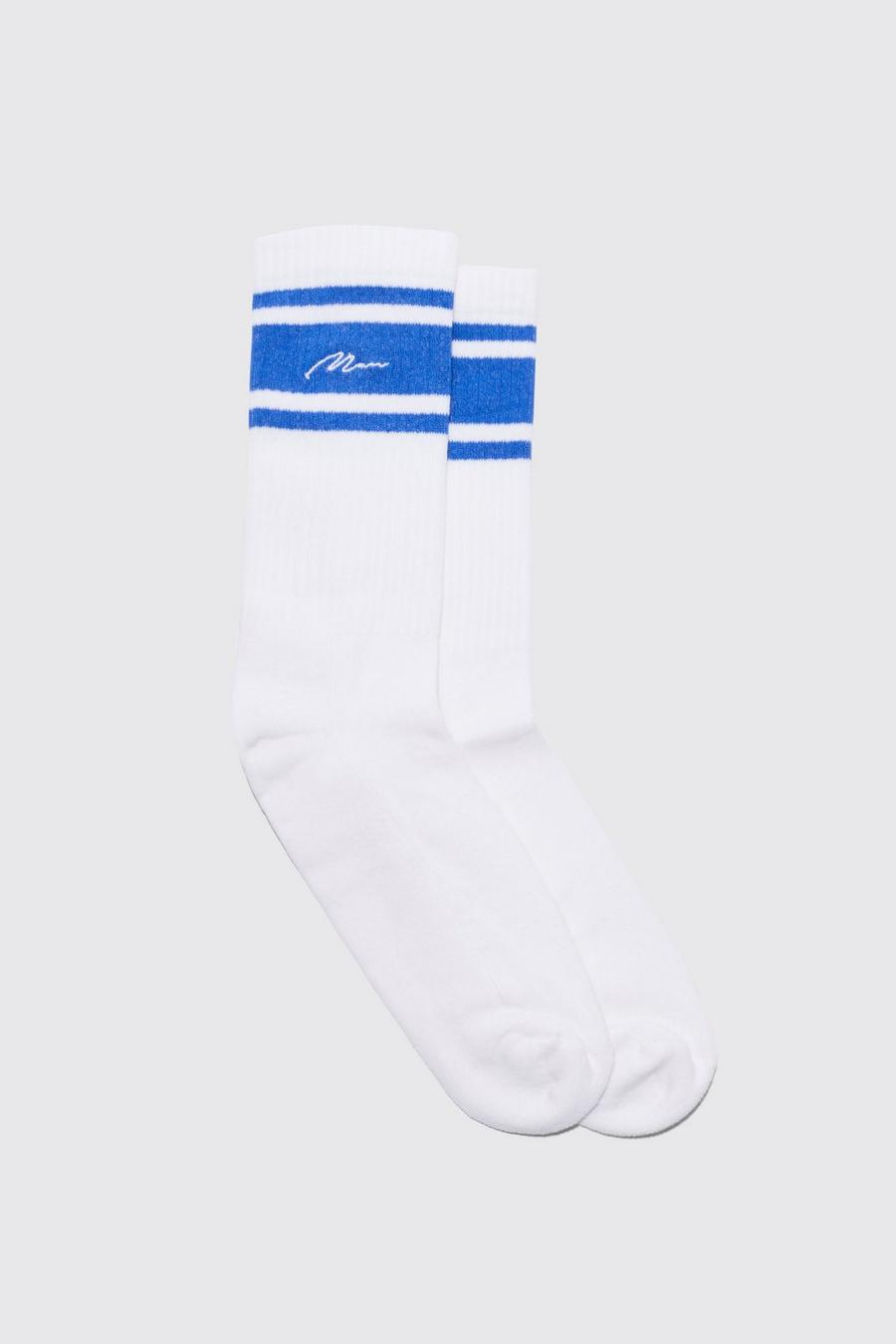 White Man Signature Sports Stripe Socks