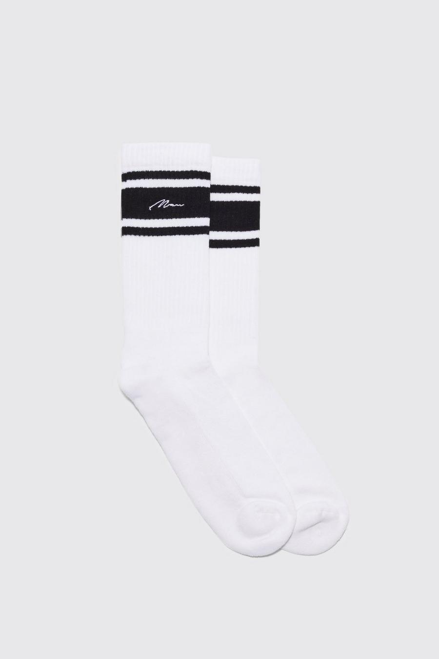 White Man Signature Sports Stripe Socks image number 1