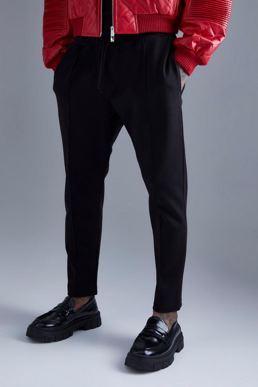 Pantalón deportivo ajustado con alforza, Black image number 1