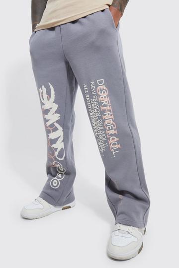 Regular Printed Gusset Sweatpant charcoal