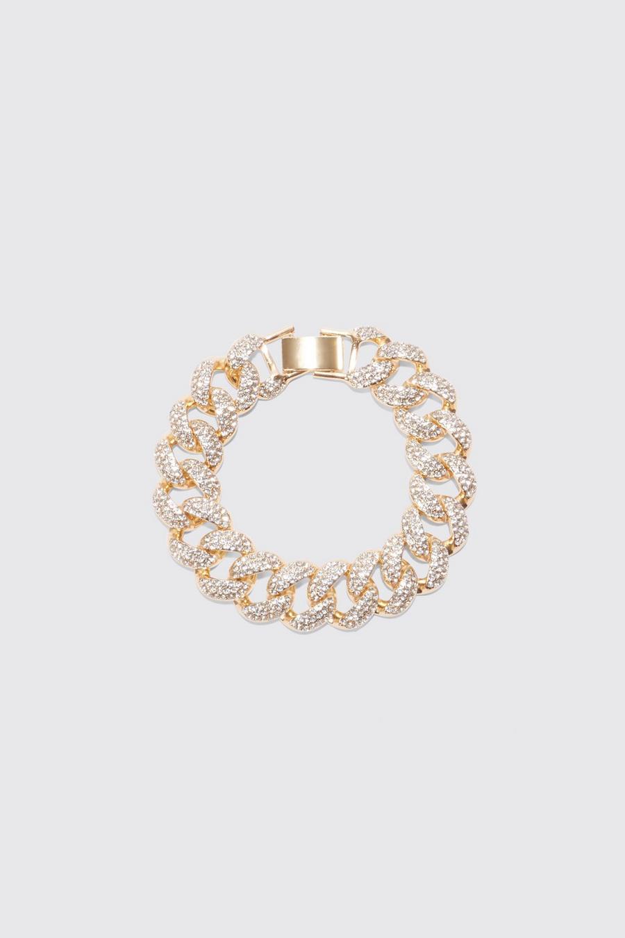 Gold Iced Cuban Chunky Chain Bracelet image number 1