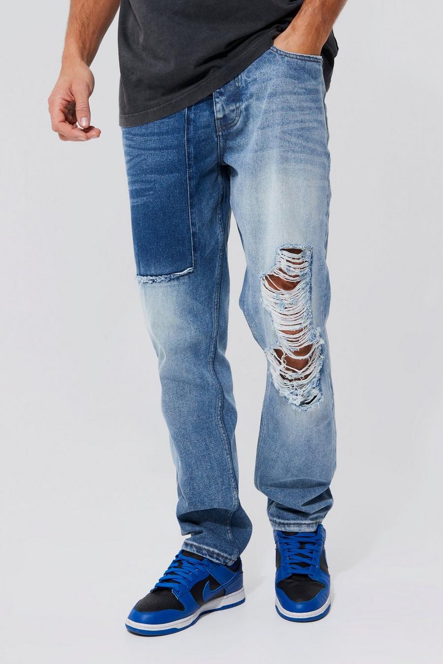 Ice blue Tall Straight Fit Ripped Knee Jean