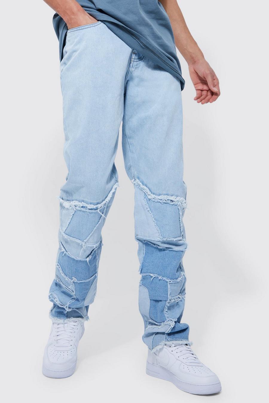 Ice blue Tall Straight Fit Fabric Interest Jean  image number 1
