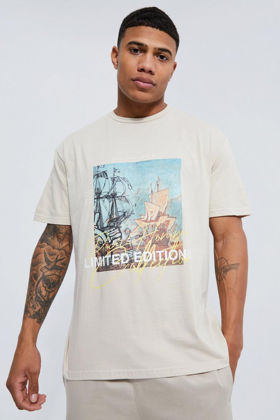 Sand Oversized Graphic T-shirt   image number 1