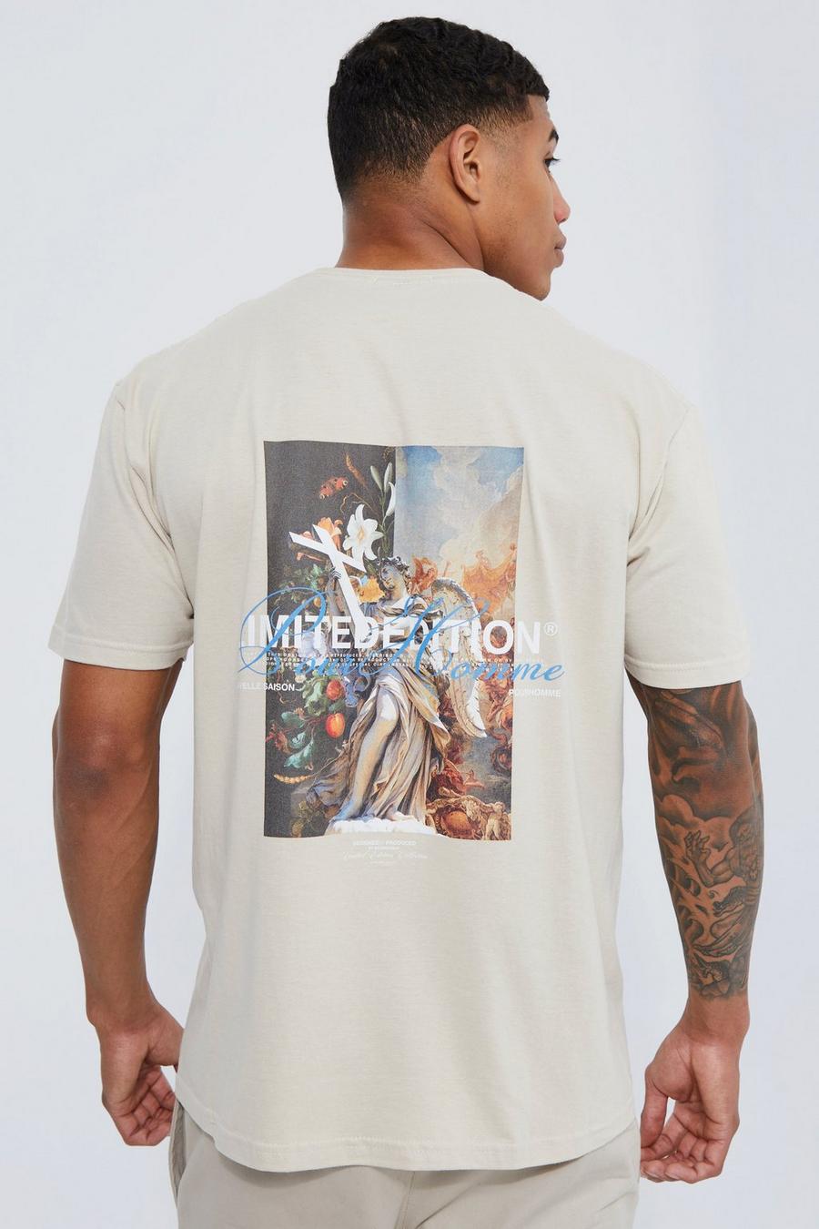 Sand Oversized Graphic T-shirt image number 1