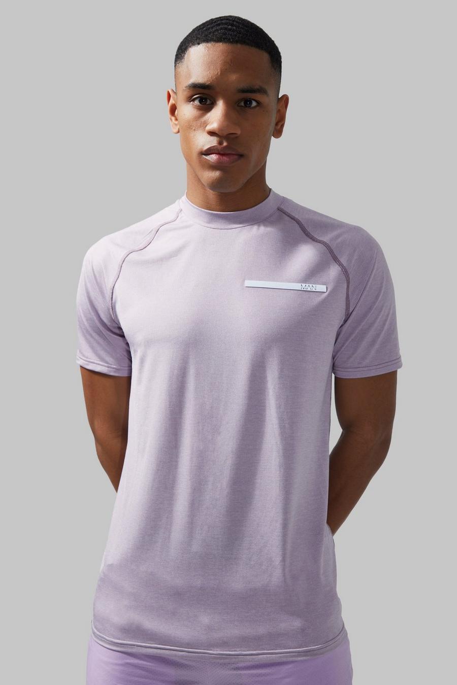Lilac Man Active Lightweight Marl Raglan T Shirt image number 1