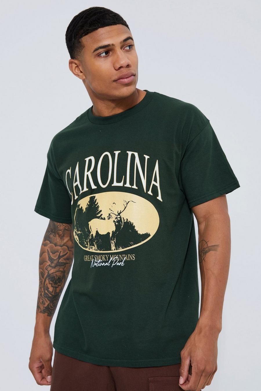 Forest Oversized Carolina Print T-shirt image number 1