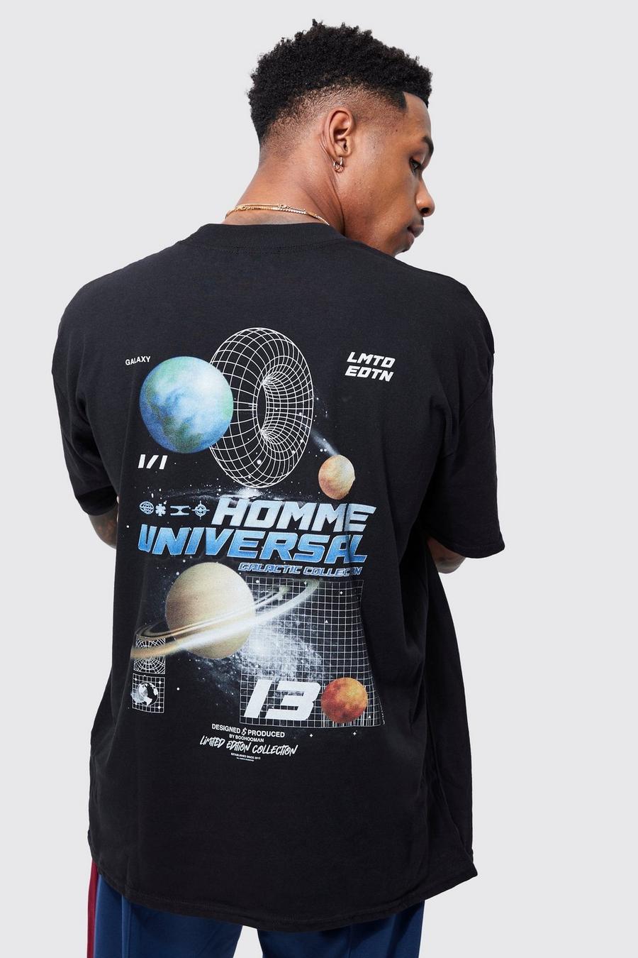 Black nero Oversized Space Graphic T-shirt