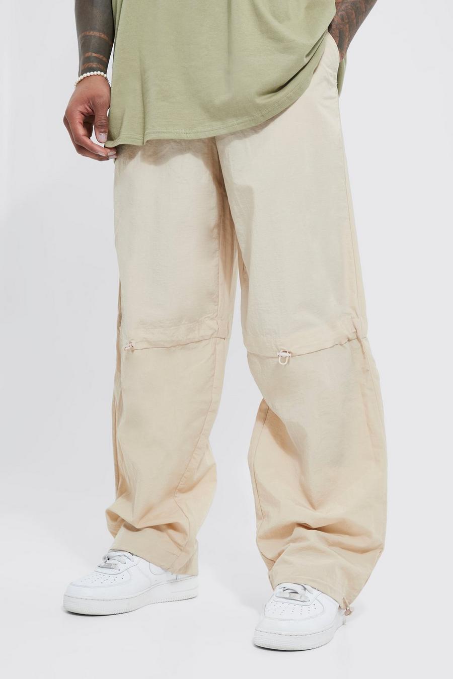 Stone Crinkle Shell Cargo Trousers image number 1