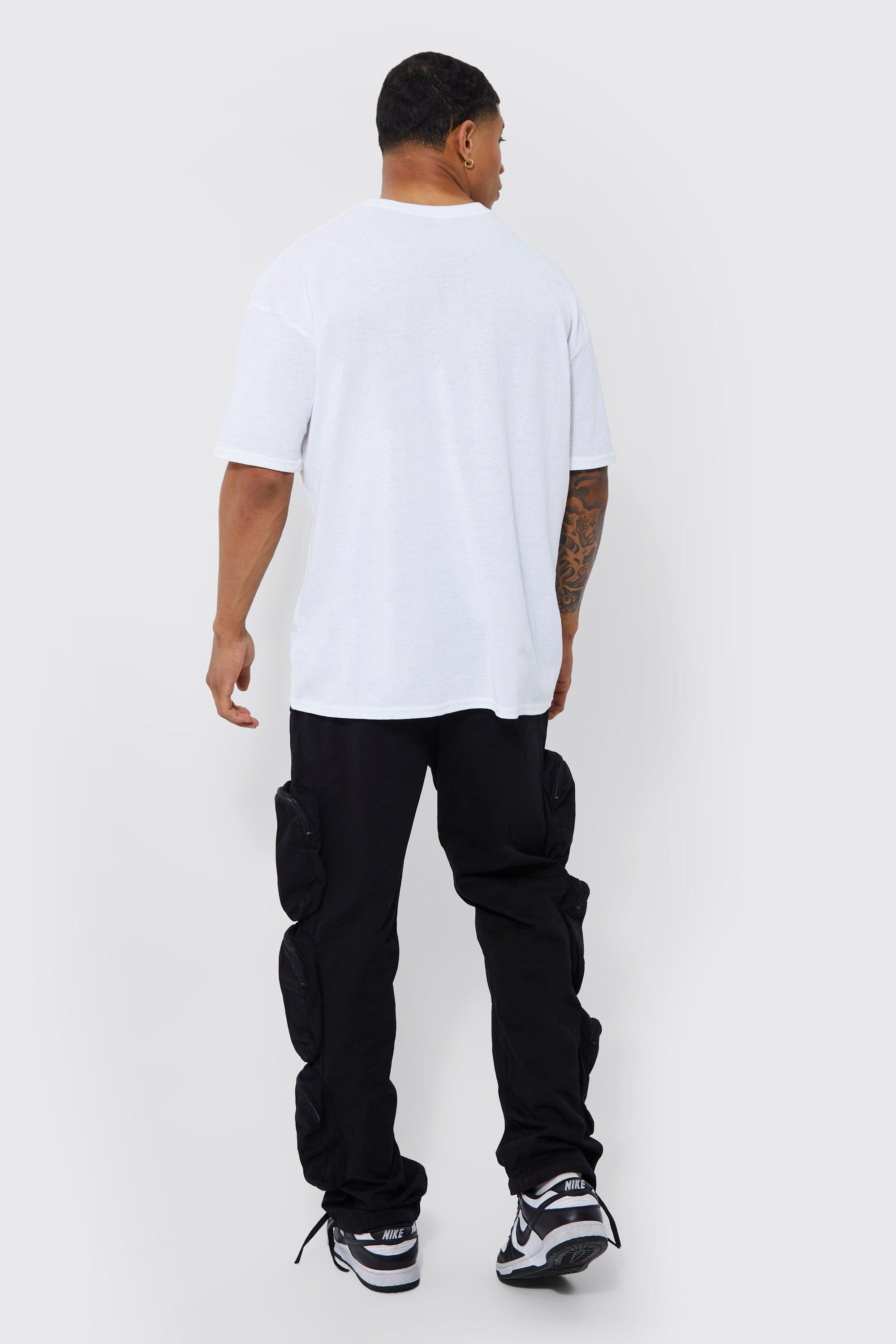 Elasticated Waist Relaxed 6 Zip Pocket Cargo Pants | boohoo