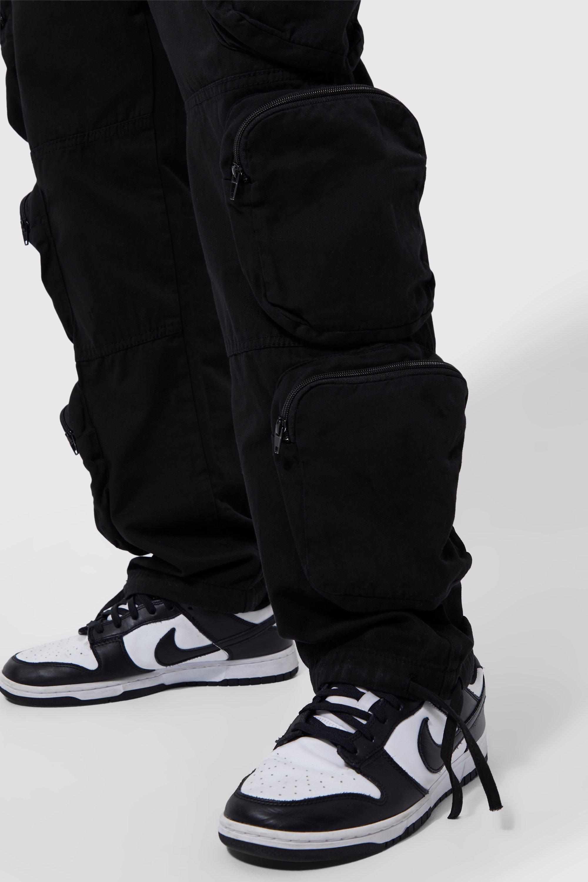 Elasticated Waist Relaxed 6 Zip Pocket Cargo Pants | boohoo USA