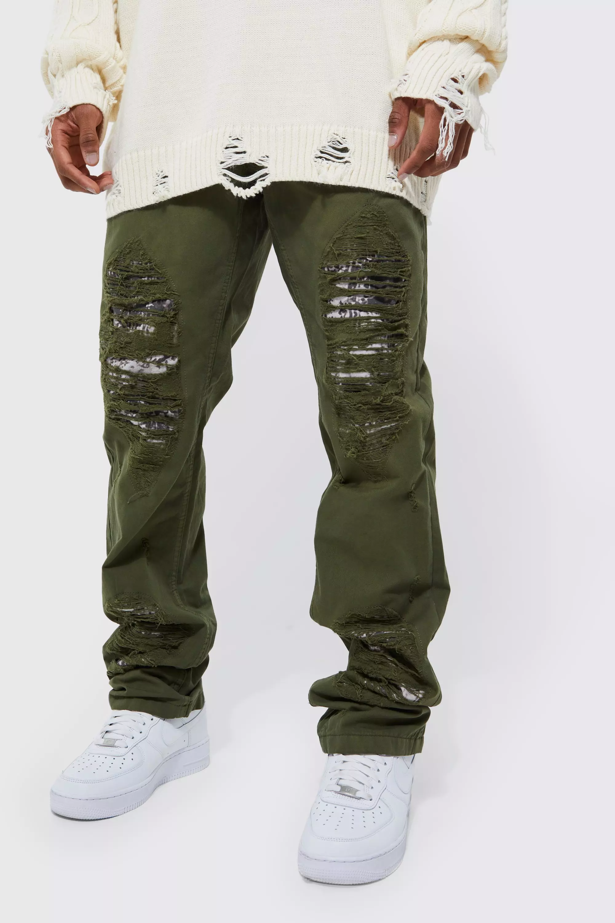 Ripped cargo pants hot sale