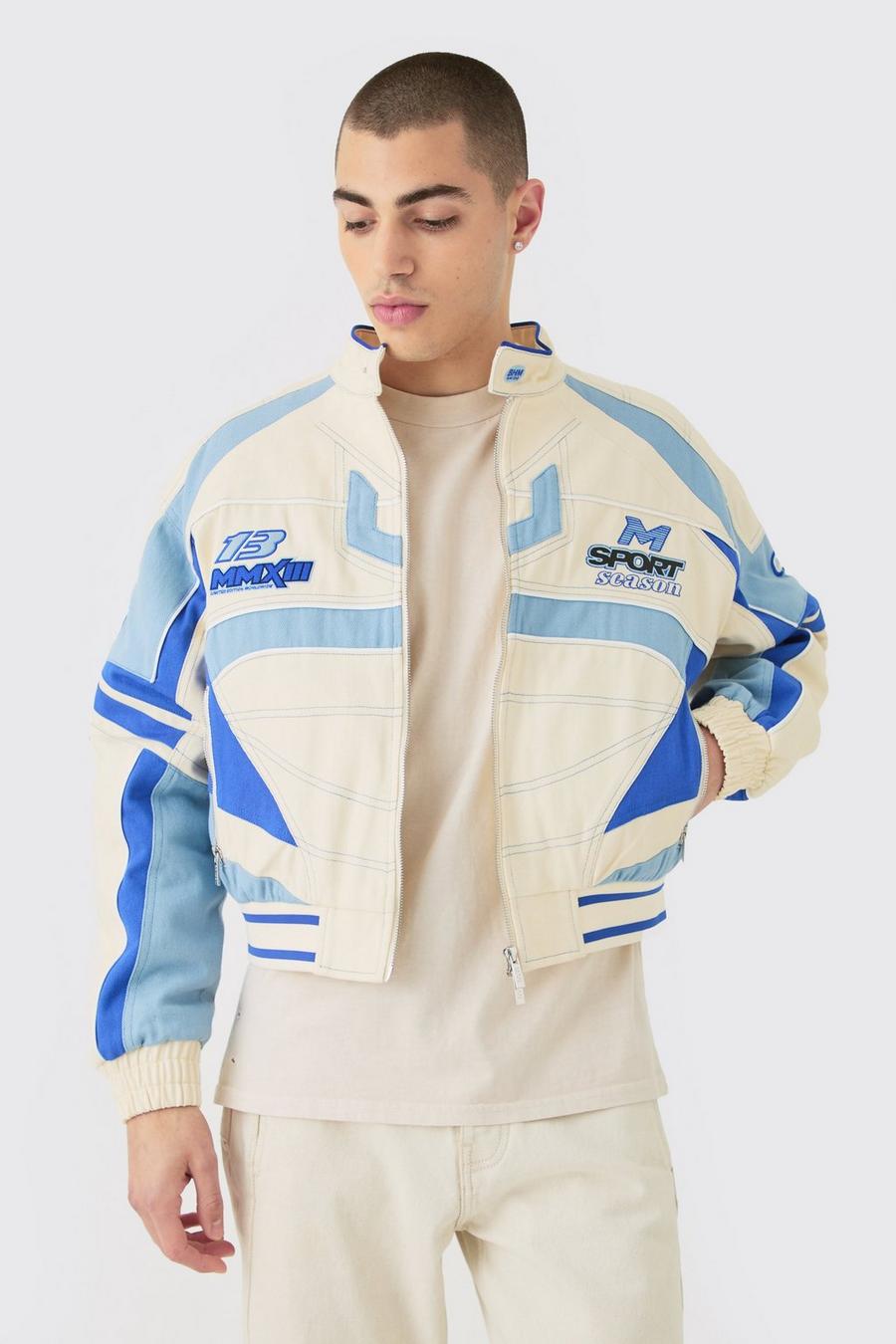 Boxy Twill Moto Jacket | boohoo Boxy Twill Moto Jacket | boohoo