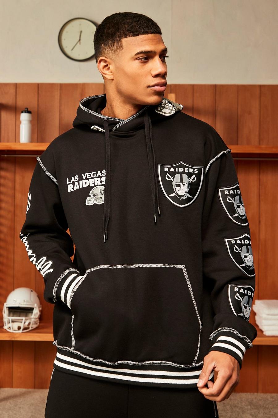 Black svart NFL Raiders Oversized hoodie med märke