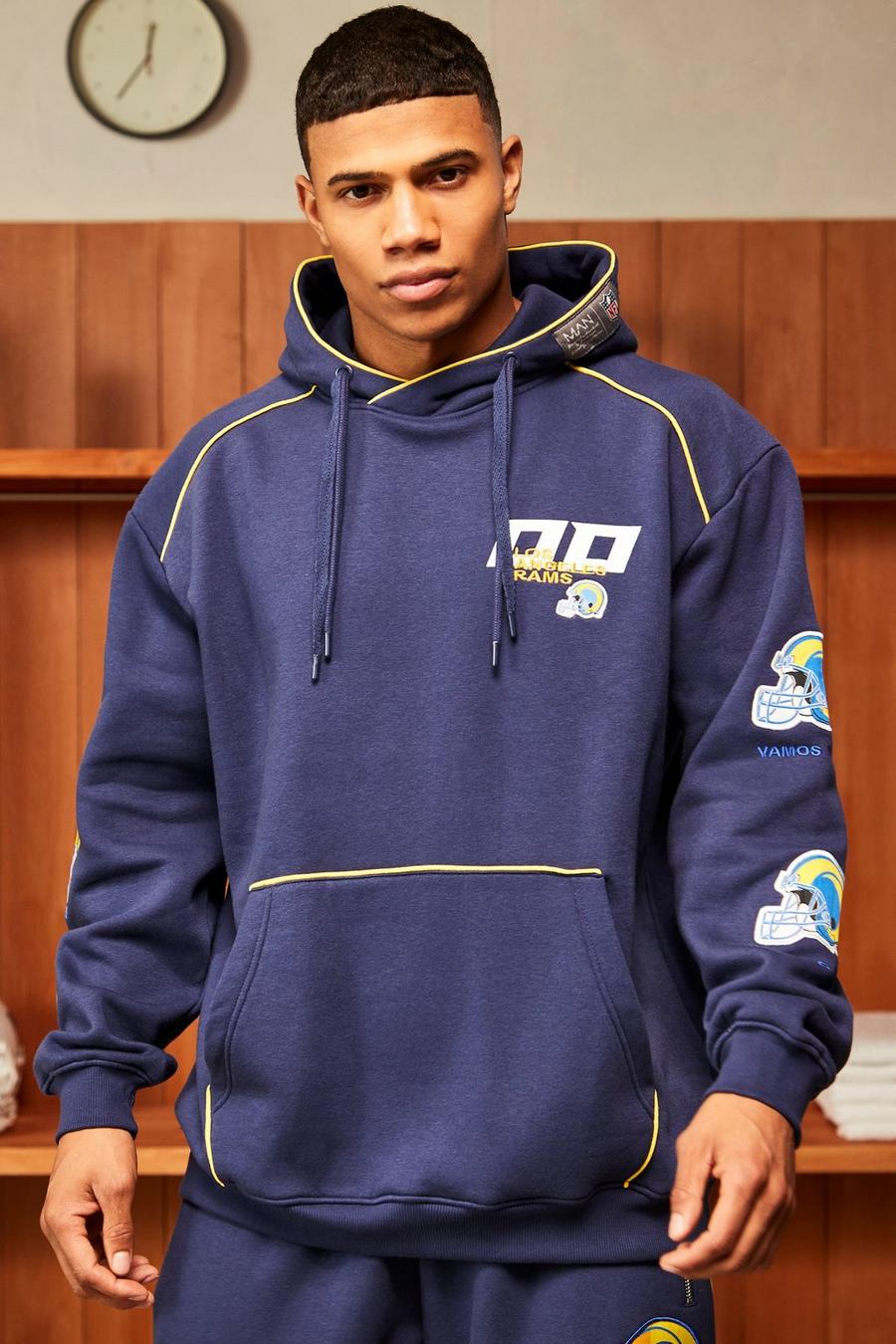 Navy NFL LA Rams Oversized hoodie med märke image number 1
