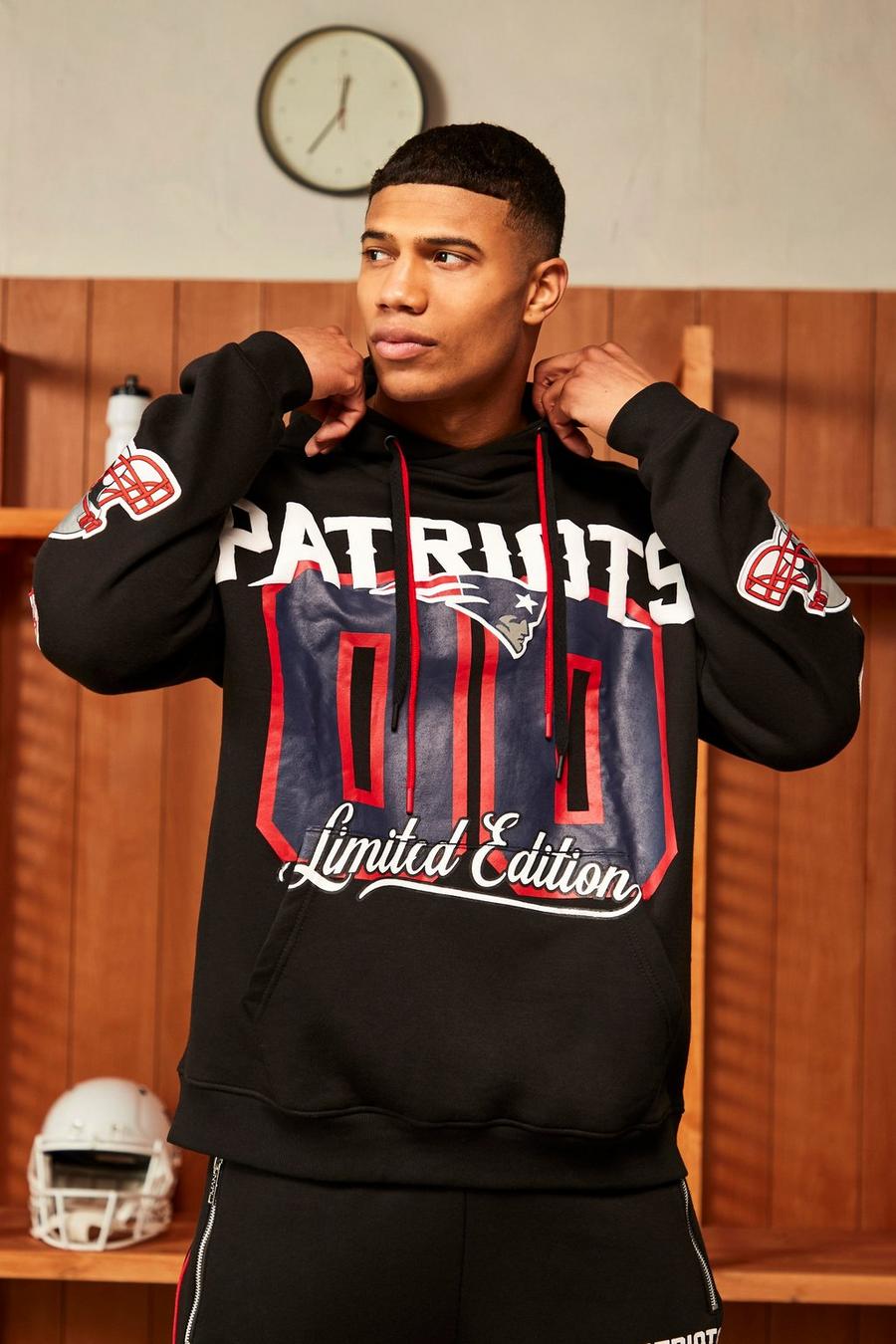 Black NFL Patriots Oversized hoodie med märke image number 1