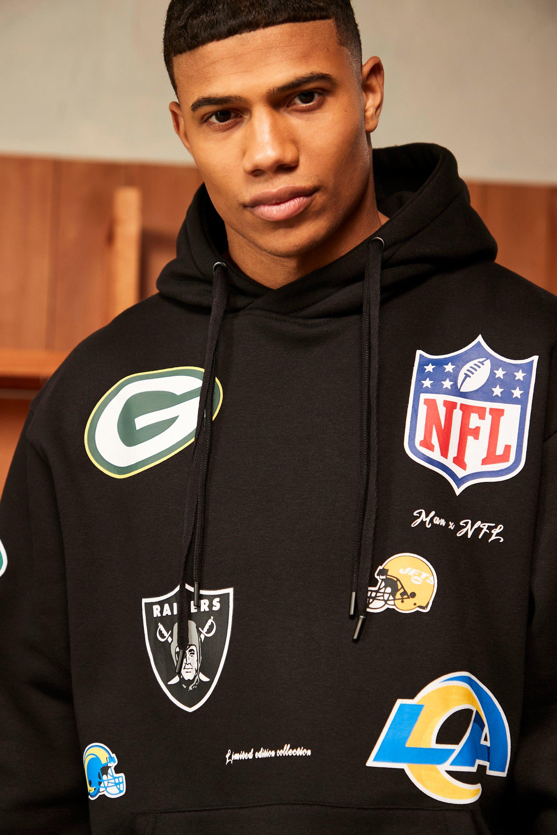 Men's Nfl Oversized Multi Team Badge Hoodie