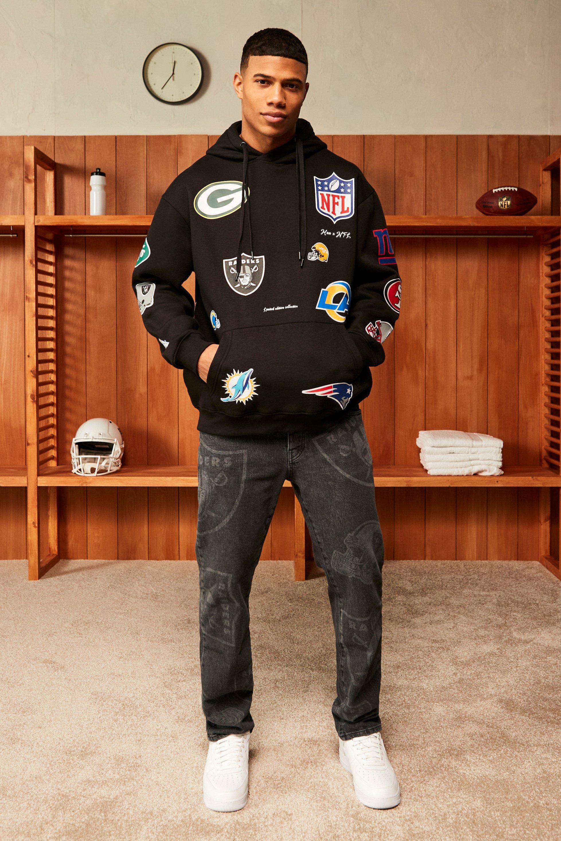 shirt - Boohoo UK  Men's Nfl Oversized Multi Team Print T - Pullover Mit  Streifen Und Intarsienarbeit