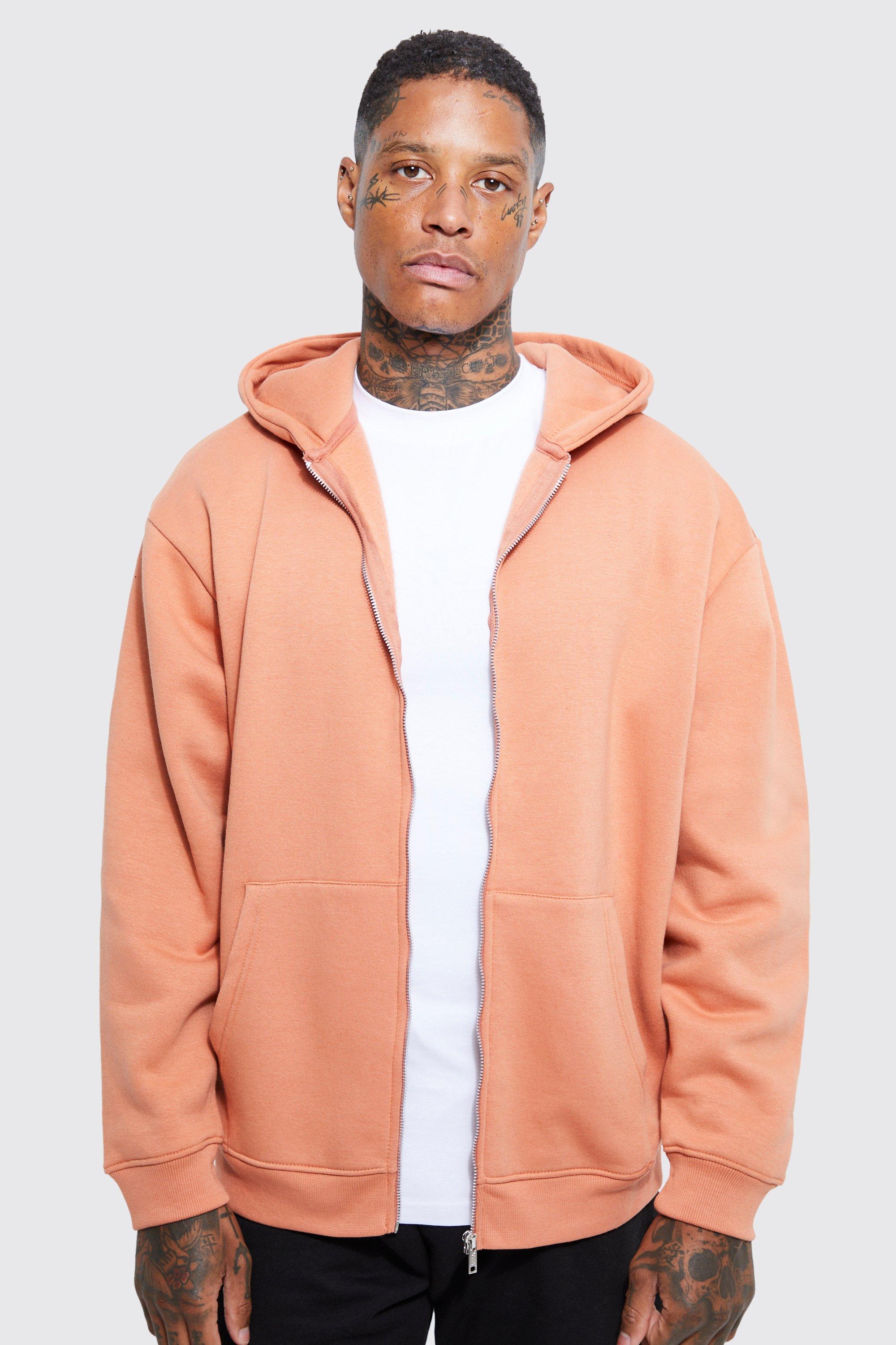 Peach zip cheap up hoodie