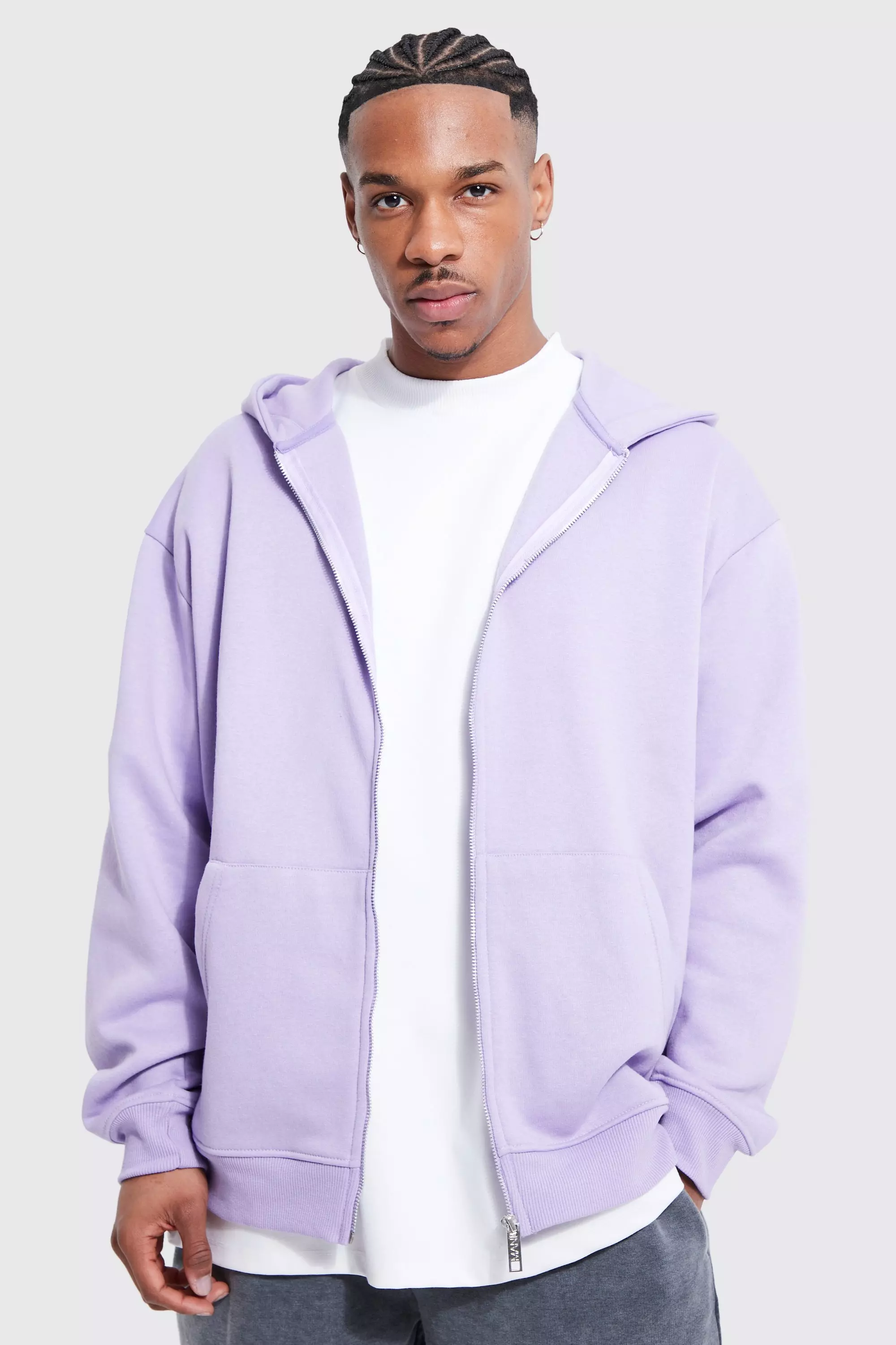 Purple zip 2025 hoodie men's